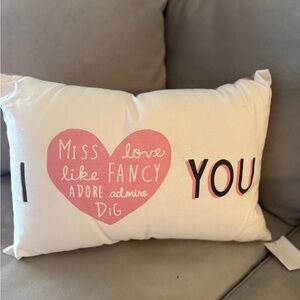 Nordstrom - I Love You- Pink and White Accent Pillow